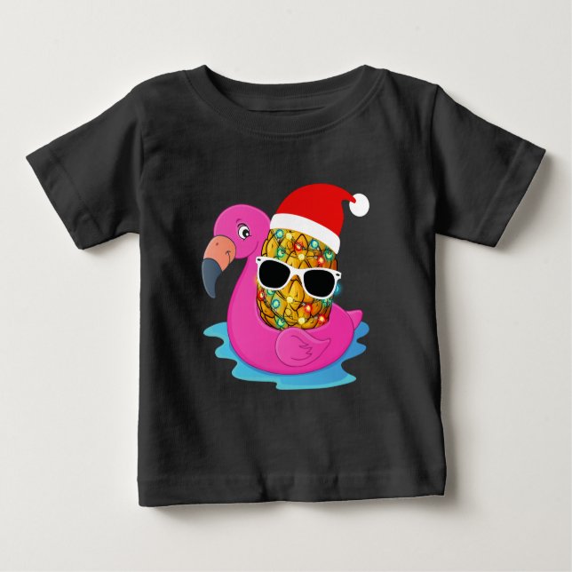 T-shirt Pour Bébé Mele Kalikimaka Noël en Juillet Ananas 2021 (Devant)