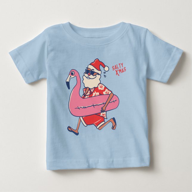 T-shirt Pour Bébé Mele Kalikimaka Père Noël Flamant rose Getaways de (Devant)