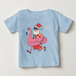 T-shirt Pour Bébé Mele Kalikimaka Père Noël Flamant rose Noël Getawa