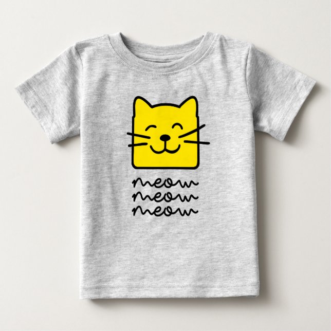 T-shirt Pour Bébé Meow Meow (Devant)