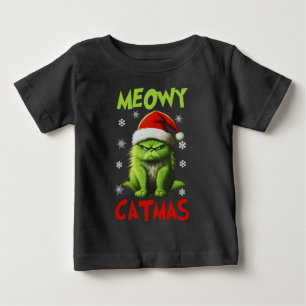T-shirt Pour Bébé Meowy Catmas Funny Chat Noël Cadeaux Amoureux de l