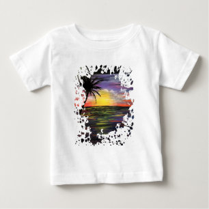 T-shirt Pour Bébé Mer du coucher du soleil