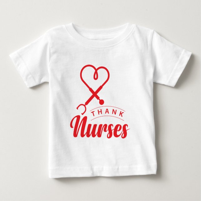 T-shirt Pour Bébé Merci aux infirmières (Devant)