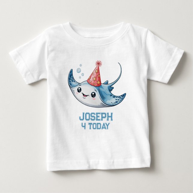 T-shirt Pour Bébé Merci de fête d'anniversaire de Stingray (Devant)