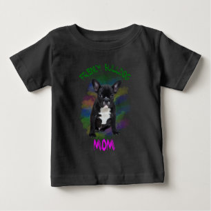 T-shirt Pour Bébé Mère Bouledogue Français Peinture à l'huile Aquare