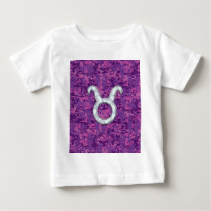 T-shirt Pour Bébé Mère de Pearl Taurus Zodiac Connexion Camo numériq