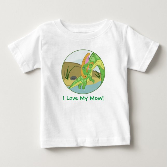 T-shirt Pour Bébé Mère et bébé parasaurolophus (Devant)