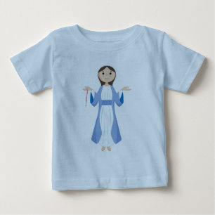 T-shirt Pour Bébé Mère Marie avec Rosaire
