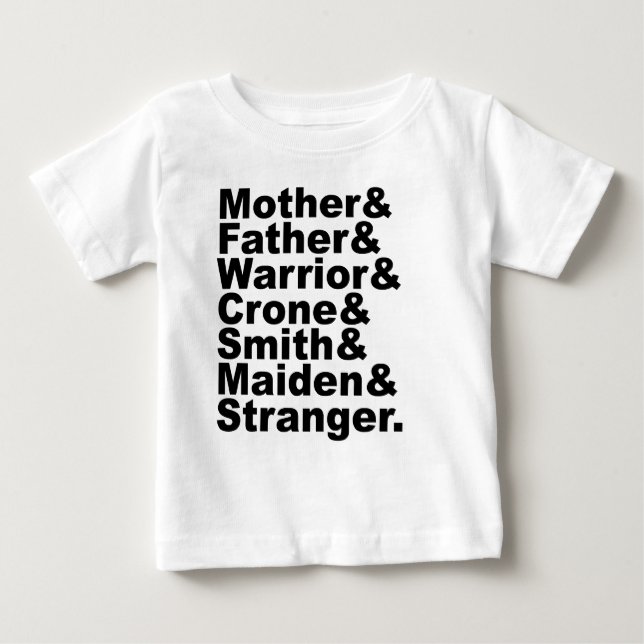 T-shirt Pour Bébé Mère & Père & Guerrier & Crones & Forgeron & Jeune (Devant)