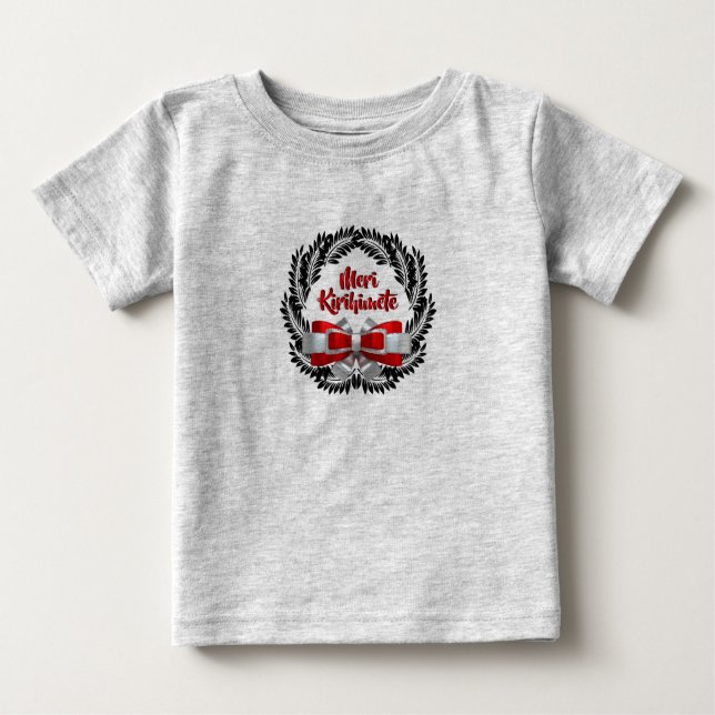 T-shirt Pour Bébé Meri Kirihimete Maori pour Joyeux Noël (Devant)