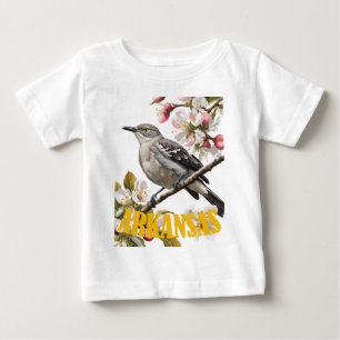 T-shirt Pour Bébé Merle bleu de l'Arkansas entouré de pommiers 