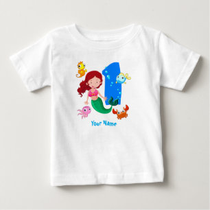 T-shirt Pour Bébé Mermaid 1er anniversaire