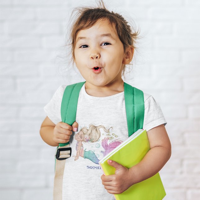 T-shirt Pour Bébé Mermaid Cute Rose Sehorse Star Poisson (Créateur téléchargé)