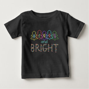 T-shirt Pour Bébé Merry and Bright Christmas Lights