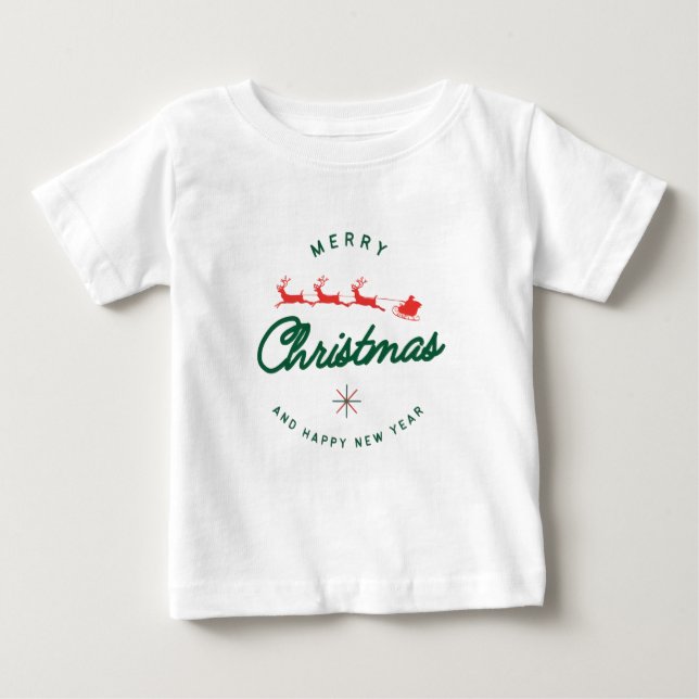 T-shirt Pour Bébé Merry Christmas and happy New Year  (Devant)