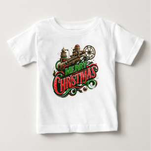 T-shirt Pour Bébé Merry Christmas steampunk