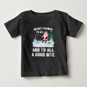 T-shirt Pour Bébé Merry Fishmas Funny Pêcheur de poisson Xmas