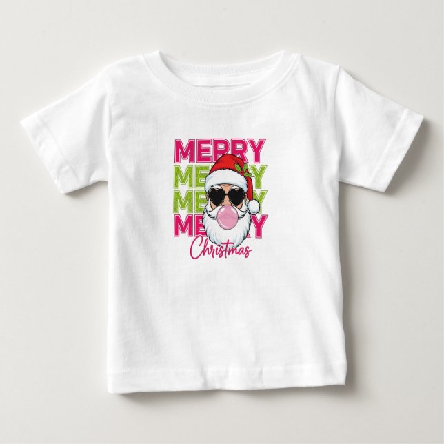 T-shirt Pour Bébé Merry Merry Christmas (Devant)