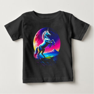 T-shirt Pour Bébé Merveilleuse Licorne Colorée Sauvage