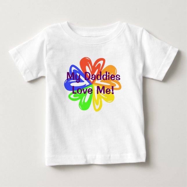 T-shirt Pour Bébé Mes papas m'aiment (Devant)