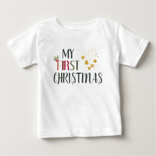 T-shirt Pour Bébé Mes premiers ornements de Noël et mille