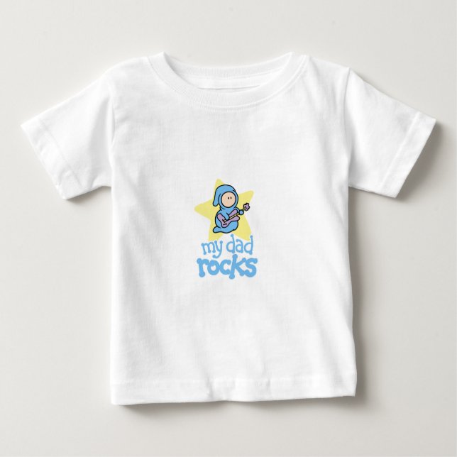 T-shirt Pour Bébé Mes roches de papa - bébé avec la guitare (Devant)