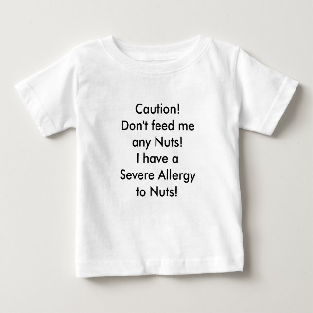 T-shirt Pour Bébé Message d'allergie aux noix de chemise enfant. (Devant)