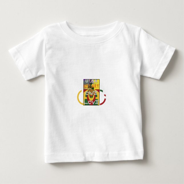 T-shirt Pour Bébé Message d'amour dans les couleurs de Rasta Imprime (Devant)