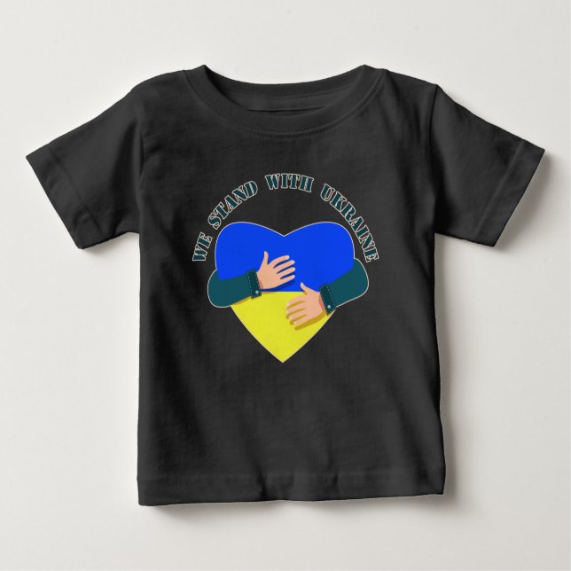 T-shirt Pour Bébé Message inspirant Nous sommes avec l'Ukraine (Devant)