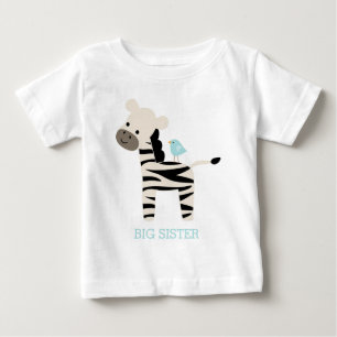 T-shirt Pour Bébé Message personnalisé du zèbre mignon et de l'oisea