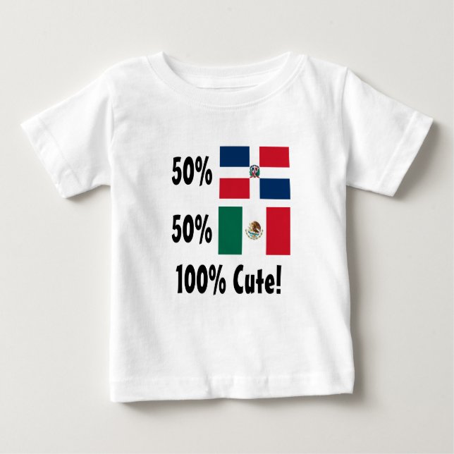 T-shirt Pour Bébé Mexicain du Dominicain 50% de 50% 100% mignon (Devant)