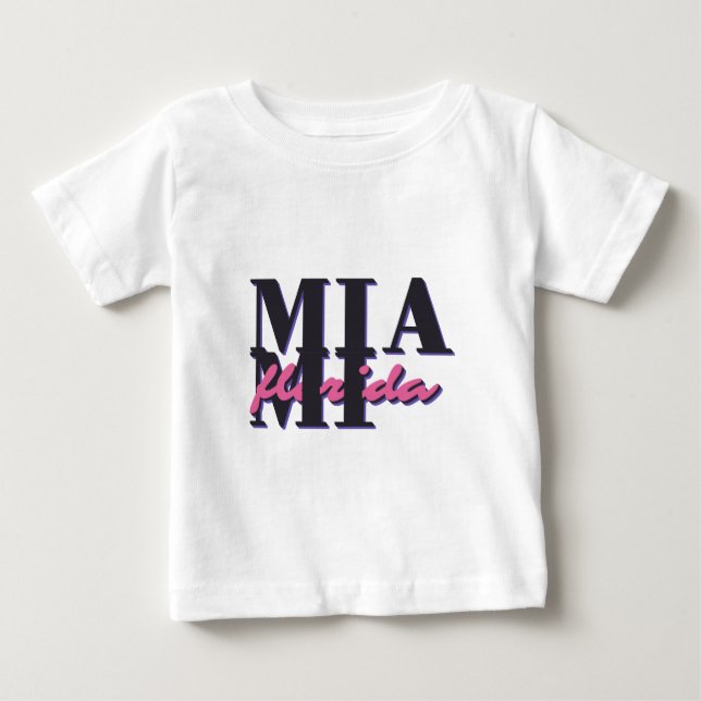 T-shirt Pour Bébé Miami Floride - Retro Bold Typographie Graphique (Devant)