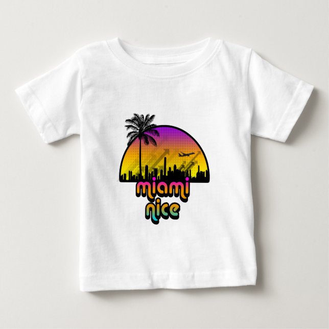 T-shirt Pour Bébé Miami Nice (Devant)