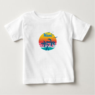T-shirt Pour Bébé Miami, rétro cru d'été