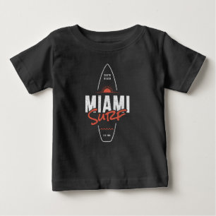 T-shirt Pour Bébé Miami Surf – Conception de planche de surf vintage