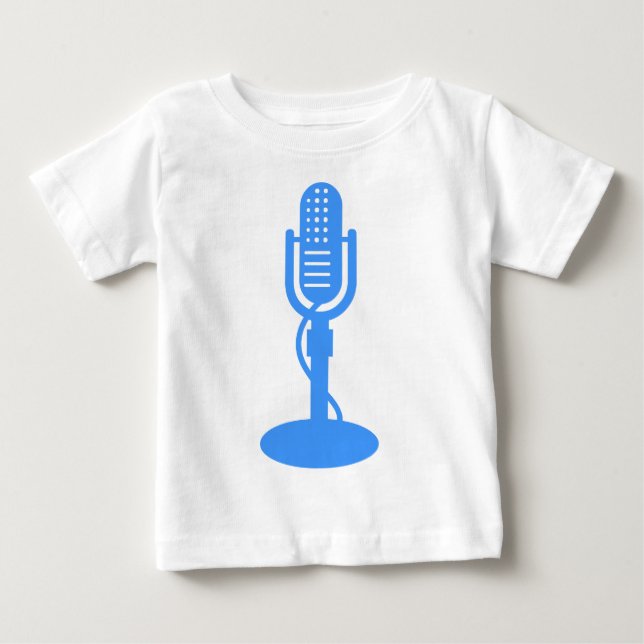 T-shirt Pour Bébé Microphone - Bébé bleu (Devant)
