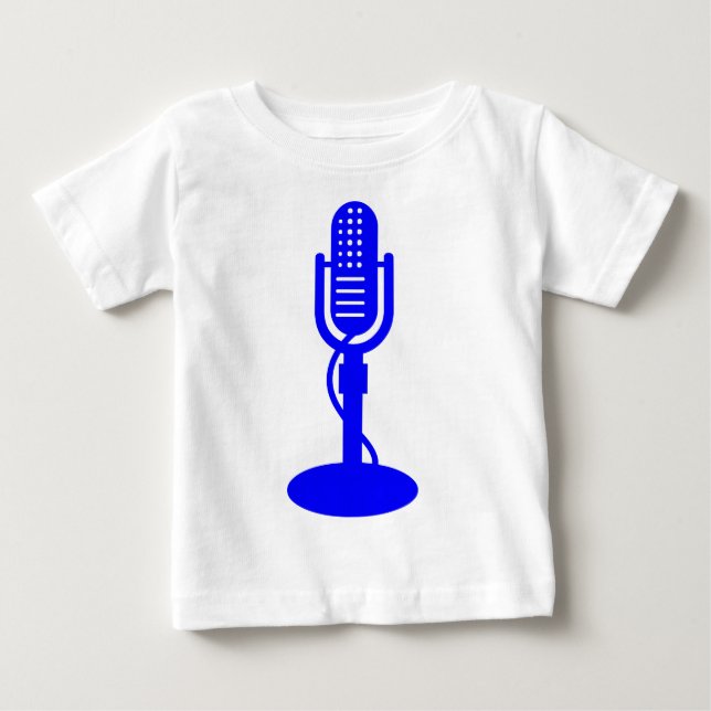 T-shirt Pour Bébé Microphone - bleu (Devant)