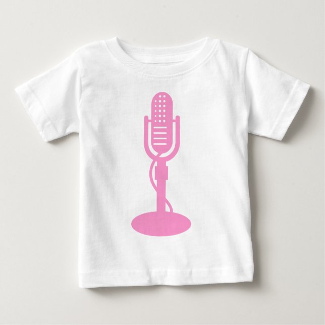 T-shirt Pour Bébé Microphone - rose (Devant)