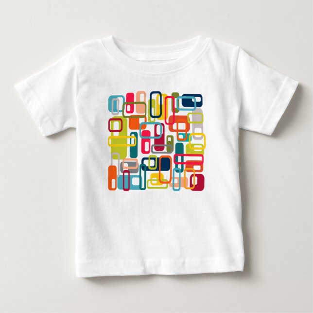 T-shirt Pour Bébé Midcentury Modern Rectangles (Devant)