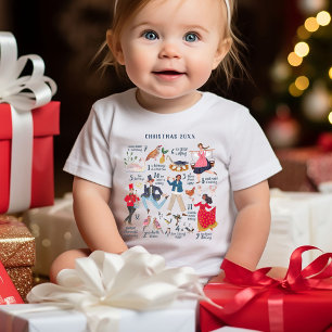T-shirt Pour Bébé Mignon 12 jours de Noël Classique enfants