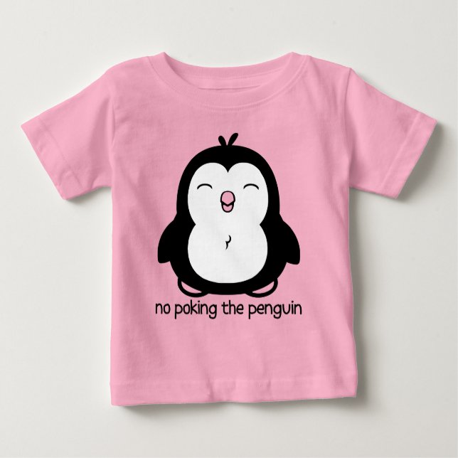 T-shirt Pour Bébé Mignon aucun pousser le pingouin (Devant)