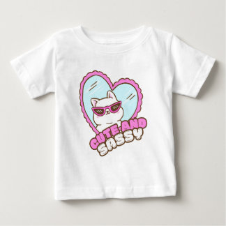 T-shirt Pour Bébé Mignon avec une touche de sass | Chat rose drôle e