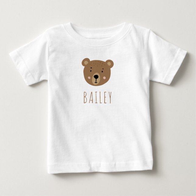 T-shirt Pour Bébé Mignon bébé ours moderne bleu (Devant)