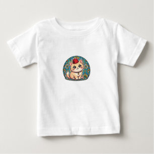 T-shirt Pour Bébé Mignon chat marocain Kawaii avec chapeau Fez Tarbo