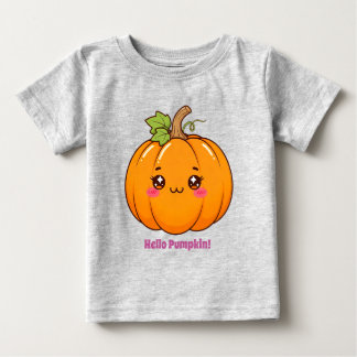 T-shirt Pour Bébé Mignon Citrouille Kawaii Souriante Dessin Animé