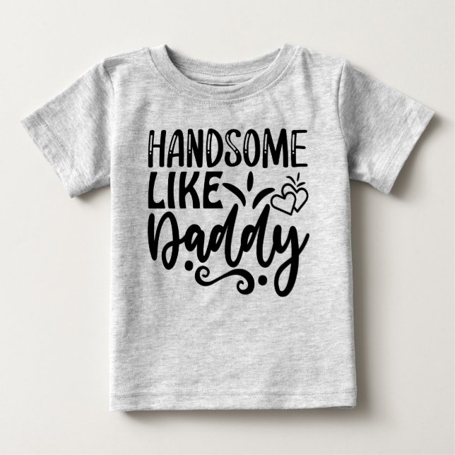 T-shirt Pour Bébé Mignon comme papa  (Devant)