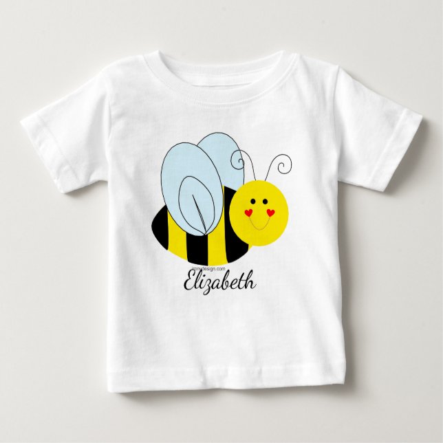 T-shirt Pour Bébé Mignon gaffez l'abeille personnalisée (Devant)