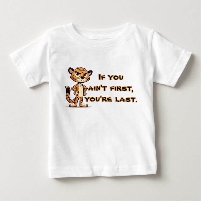 T-shirt Pour Bébé mignon guépard mécontent (Devant)