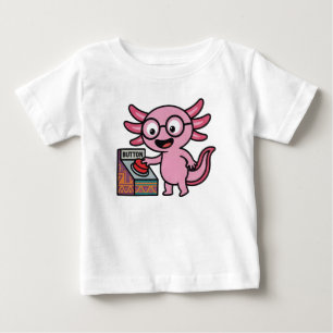 T-shirt Pour Bébé Mignon Je me pose des questions de axolotl aztéque