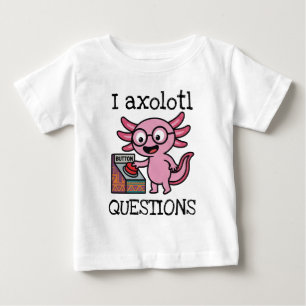 T-shirt Pour Bébé Mignon Je me pose des questions de axolotl aztéque